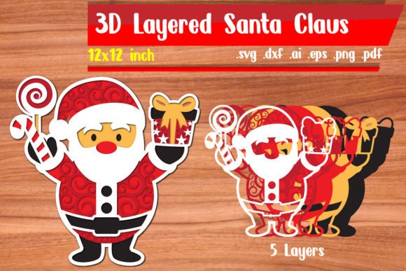 Download 3D Layered Santa Claus Svg - Santa claus svg Collection