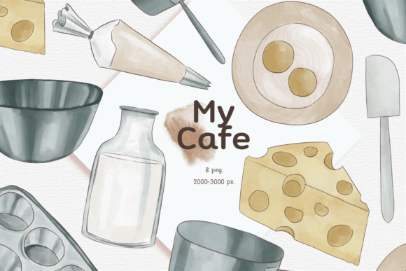 Download My Cafe Watercolor (kitchenware) - Premium Resources