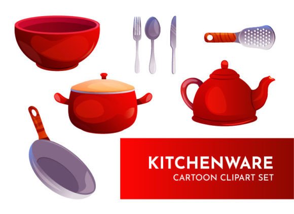 Download Kitchenware Clipart Illustration Set - Premium Resources