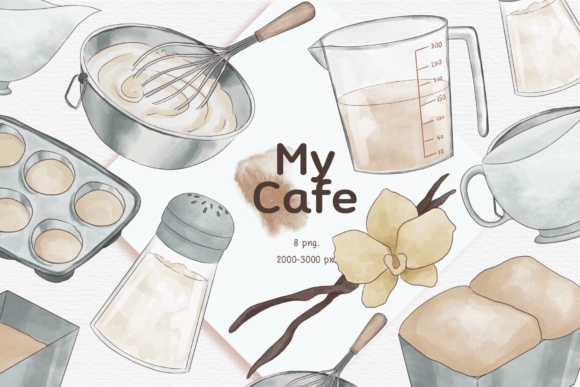Download My Cafe Watercolor (kitchenware) - Premium Resources