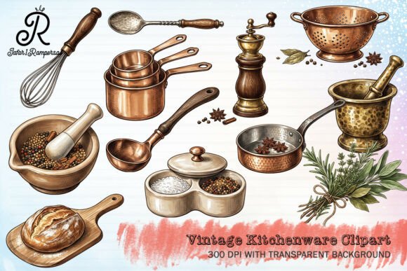 Download Vintage Kitchenware Clipart - Kitchenware Collection