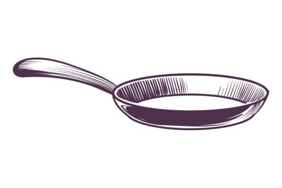 Download Frying Pan Sketch. Cooking Kitchenware. - Kitchenware Collection