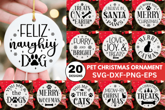 Download Pet Christmas Ornament SVG Design Bundle - Pet christmas ornament svg Collection